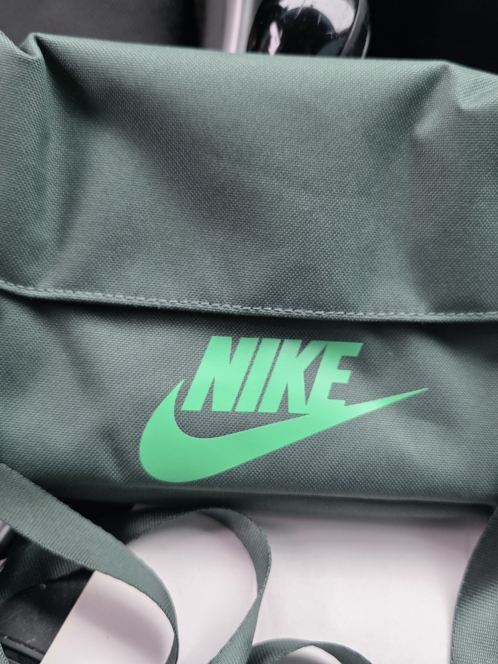 Nike Dark Green Belt Bag with Bright Green Swoosh